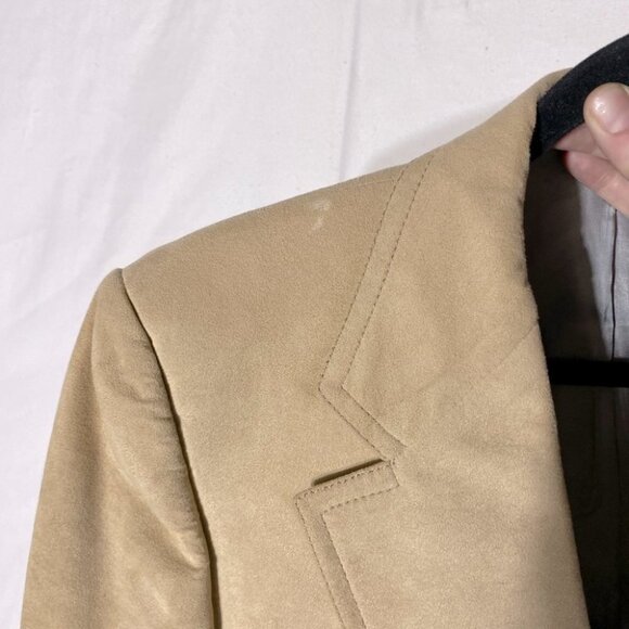 Vintage Warren K Cook John Barrymore Tan Faux Suede Blazer - Picture 12 of 13